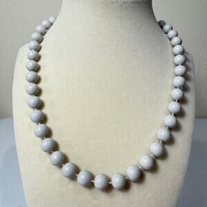 Vintage 50s 60s Gray Plastic Single Strand 9" Necklace Mod Retro Classic